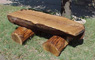 large log oak bench