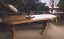 Unique shapes, elegant styling - all oak - a coffee table by, Mike Just