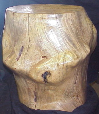 Oak log stump table